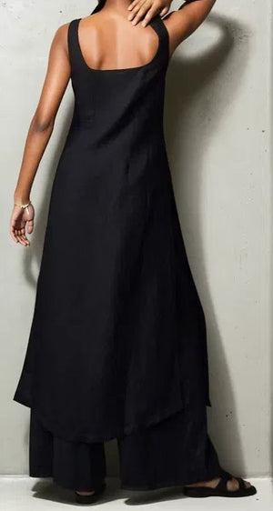 Black Pure Linen Set